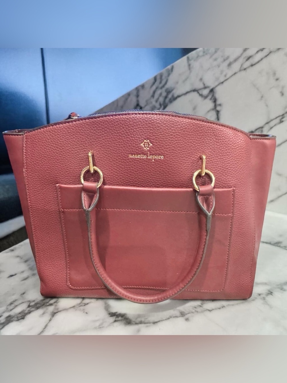 Nanette Lepore Faux Leather Satchel
13” wide
9 1/2” tall